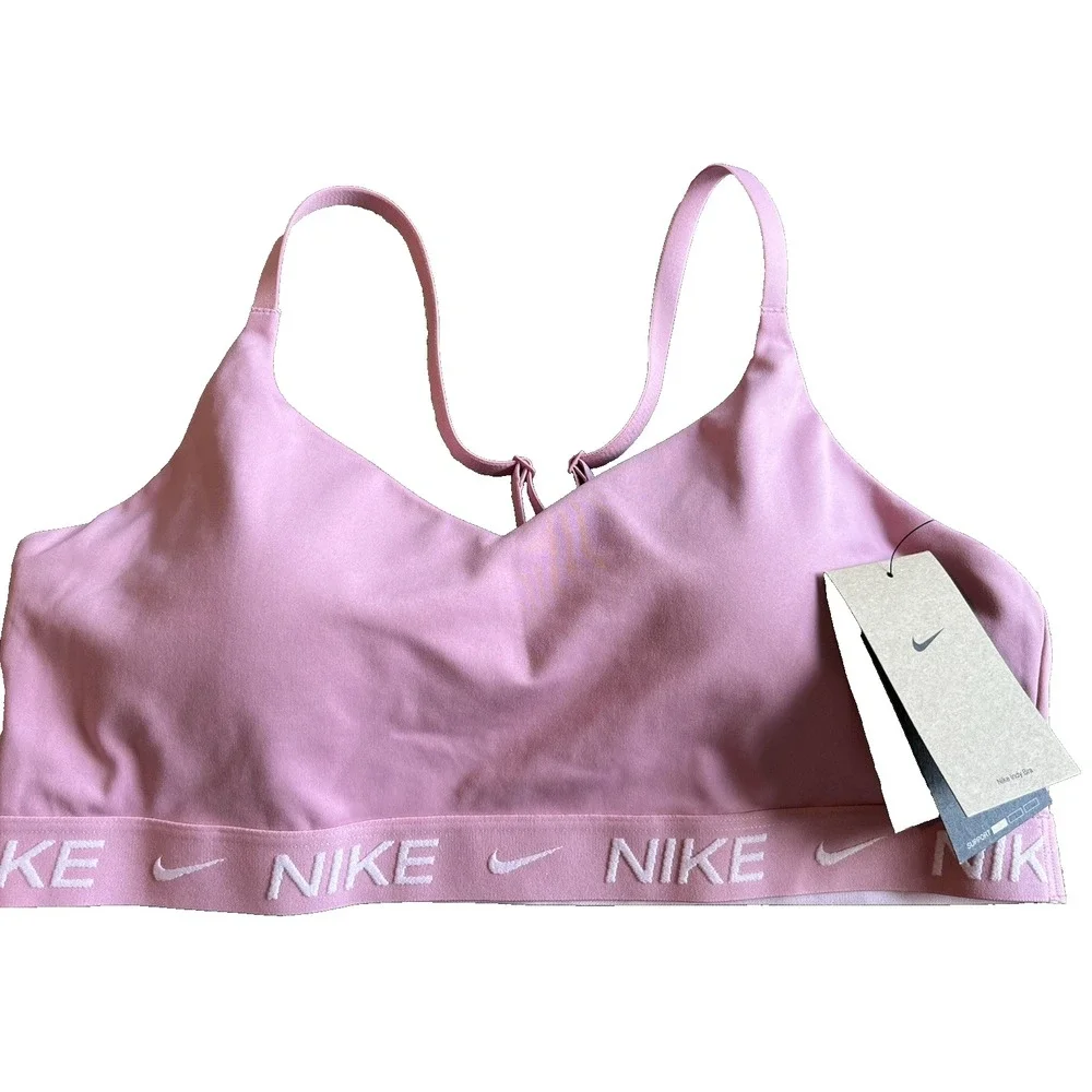 NIKE Indy Light-Support Padded Adjustable Pink Sports Bra Size XL FD1062-699